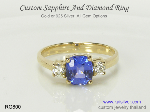 sapphire diamond ring made to order