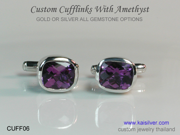 cufflinks custom gold silver all gemstones