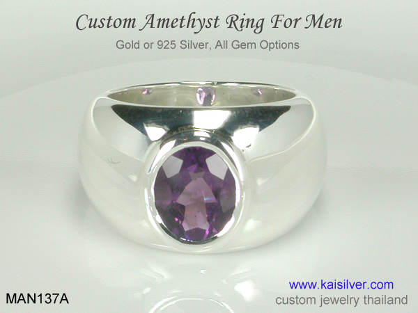 amethyst mens ring