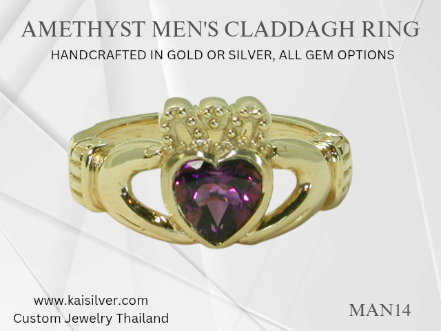 finely crafted claddagh ring for men