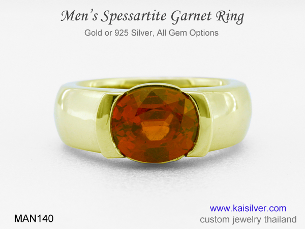 spessartite ring for men
