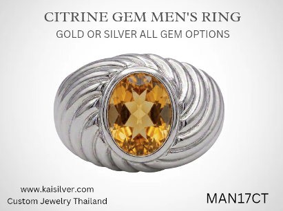 big gemstone ring men's