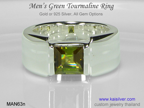14k white gold men's band