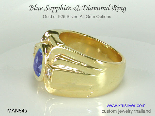 men's gemstone ring blue sapphire