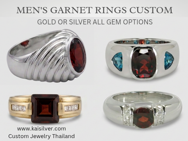 mens garnet rings made to order